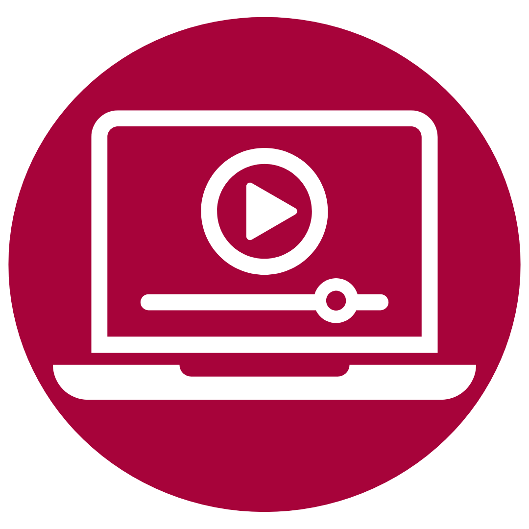 An icon showing a computer with a video symbol on the screen.